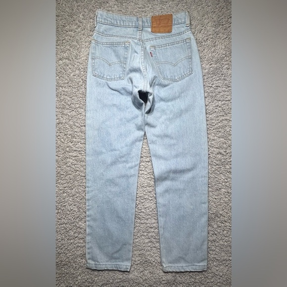 Vintage Levis Jeans Mens 29 x 32 90s 501 Button Fly Light Wash Cotton Straight - Picture 4 of 8